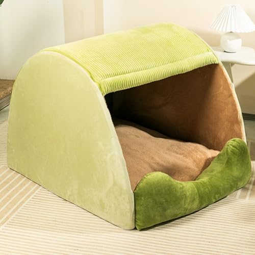 Haustierbett, Innenzelt-Hundehaus, Katzenhaus, Große Und Kleine Haustiere, Abnehmbar Und Waschbar, für Alle Jahreszeiten Geeignet (Color : Foggy Green, Size : 2XL) von WHYATT
