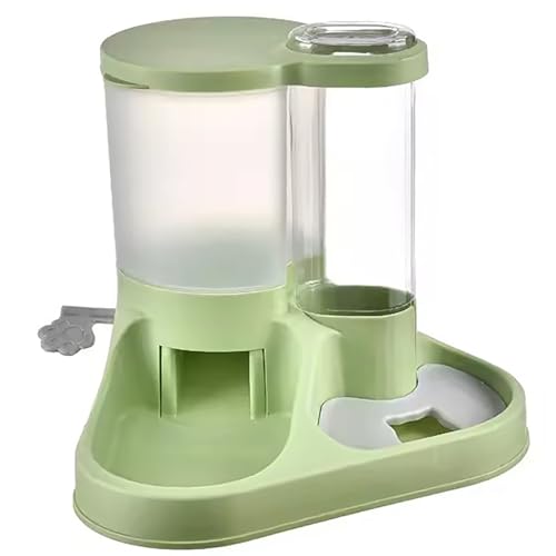 Katzennapf, Haustiernapf, Heimtierbedarf, Doppelnapf, Automatischer Trink-Reisnapf, Nicht Nasser Mundwassernapf (Color : Green) von WHYATT