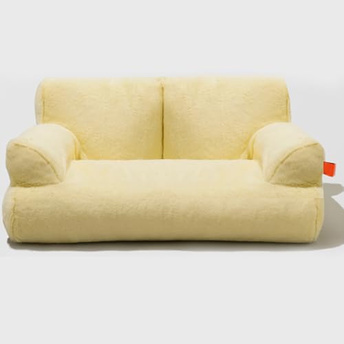 WHYATT Haustierbett, Katzenbett, Hundebett, Flauschig, Waschbar, Möbel für Hunde, Kuscheliges, Katzensofa, Hundesofa, Hund (Color : Yellow) von WHYATT