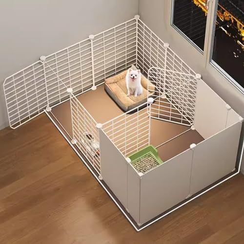 WHYATT Haustierkäfig, Hundehütte, Hundebox, Gitterbox Hund, Kleintierkäfig, Käfig, Hundehütte Indoor, EIN Zimmer Und EIN Badezimmer (Size : M) von WHYATT