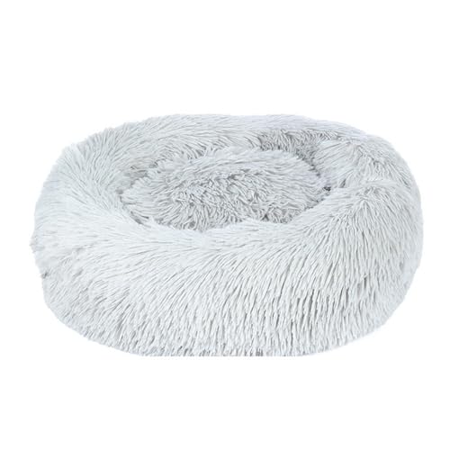 WHYATT Katzenbett Flauschig, Coussin Pour Chien, Hunde Donut Bett, Mittelgroßes, Großes Hunde- und Katzenbett, Selbstwärmend (Color : Gray, Size : L) von WHYATT