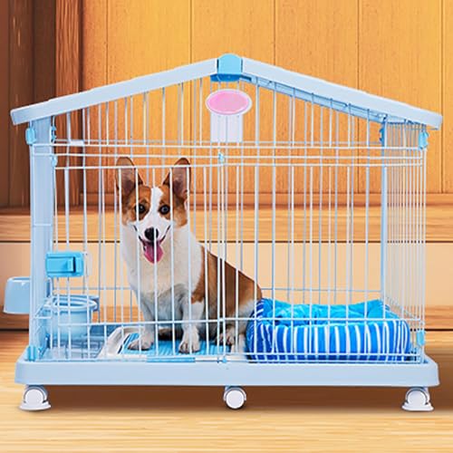 WHYATT Kleintiergehege, Hasenkäfig, Hundebox, Hundehütte Indoor, Kaninchenkäfig, Dachfenster, Bequemer Platz, Leicht zu Reinigen (Color : Blue, Size : L) von WHYATT