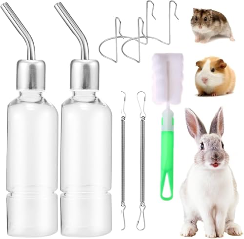 Trinkflasche Kaninchen, Hamster Meerschweinchen Trinkflasche, Hasentränke, Nagertränke, Hängend Automatische Haustier Wasserspender Kleintiertränke Stehend mit Halterung, Bürste enthalten Trinkflasche Kaninchen, Hamster Meerschweinchen Trinkflasche, Hasentränke, Nagertränke, Hängend Automatische Haustier Wasserspender Kleintiertränke Stehend mit Halterung, Bürste enthalten von WHZHSTAR