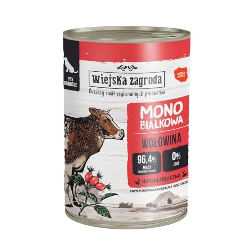 WIEJSKA ZAGRODA Monoprotein Beef Rindfleisch Nassfutter 400g - Marke: WIEJSKA ZAGRODA - EAN: 5905342290001 WIEJSKA ZAGRODA Monoprotein Beef Rindfleisch Nassfutter 400g - Marke: WIEJSKA ZAGRODA - EAN: 5905342290001 von WIEJSKA ZAGRODA