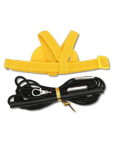 WIHFHGZ Papageienleine Vogelgeschirr - Elastisches Haustiergeschirr, Schonend für Federn & Flügel, Leichtes Material mit Komfortgriff, Ideal für Training & Spaziergänge, Schwarz von WIHFHGZ