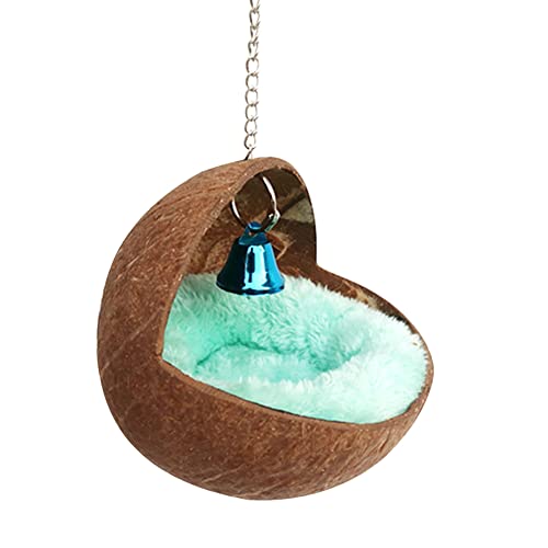 Vogelhaus aus natürlicher Kokosnussschale mit warmer Unterlage, gemütliches Nest für Papageien, Wellensittiche, Sittiche, Nymphensittiche, Sittiche, Sittiche, Kanarienvögel, Finken, Taube, Ratten, Vogelhaus aus natürlicher Kokosnussschale mit warmer Unterlage, gemütliches Nest für Papageien, Wellensittiche, Sittiche, Nymphensittiche, Sittiche, Sittiche, Kanarienvögel, Finken, Taube, Ratten, von WIHXES