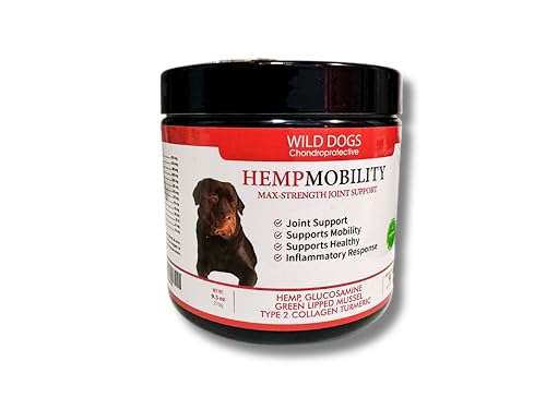 WILD DOGS Hemp Mobility – Chondroprotector Gelenkergänzungsmittel für Hunde und Katzen, Glucosamin, Kurkuma und Hanf, lindert Arthrose, Dysplasie und Schmerzen, 90 weiche Kauspielzeuge, natürlicher von WILD DOGS