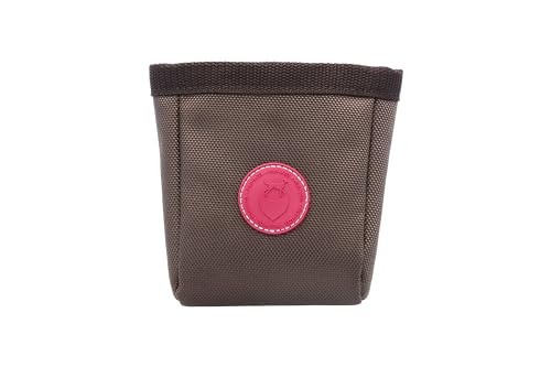 WILD HAZEL Leckerlibeutel für Hunde, Textilbeutel mit Magentverschluss und Gürtelclip (Dark Choco) von WILD HAZEL