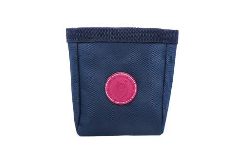 WILD HAZEL Leckerlibeutel für Hunde, Textilbeutel mit Magentverschluss und Gürtelclip (Navy Blue) von WILD HAZEL
