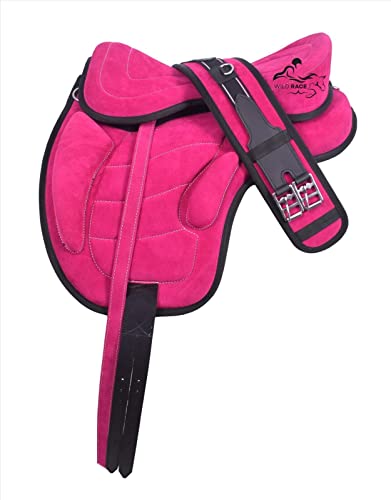 WILD RACE Baumlose freemax Vollwildleder-Sättel Größen/Treeless freemax Fully Suede Saddle (16", Pink) von WILD RACE