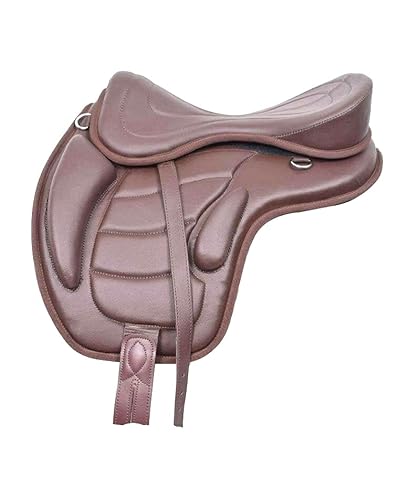 WILD RACE Genuine Leather Freemax Saddle All Purpose Treeless Horse Saddle, Size 12, 13, 14, 15, 16, 16.5, 17, 17.5, 18 Inches (16 Inch, Brown) von WILD RACE