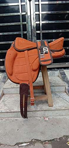 WILD RACE Genuine Leather Freemax Saddle All Purpose Treeless Horse Saddle, Size 12, 13, 14, 15, 16, 16.5, 17, 17.5, 18 Inches (16 Inch, Tan) von WILD RACE