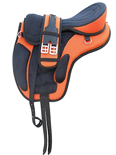 WILD RACE Freemax Sattel Baumloser Sattel/Treeless Saddle Freemax Saddle (11", Orange) von WILD RACE