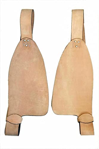 WILD RACE Horse Western Ersatz-Sattelschutzbleche für Erwachsene aus echtem Leder / Horse Western Adult Genuine Leather Replacement Saddle Fenders (Stil-01 (Style-01)) von WILD RACE