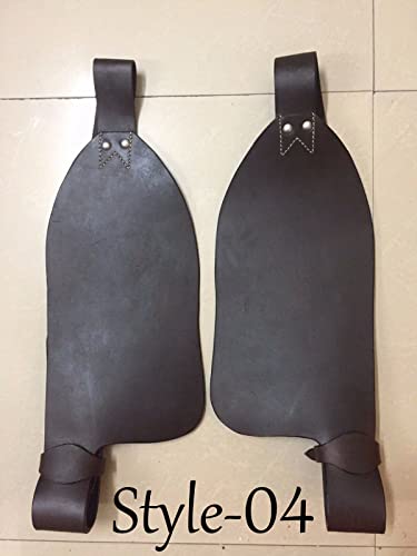 WILD RACE Horse Western Ersatz-Sattelschutzbleche für Erwachsene aus echtem Leder / Horse Western Adult Genuine Leather Replacement Saddle Fenders (Stil-04 (Style-04)) von WILD RACE