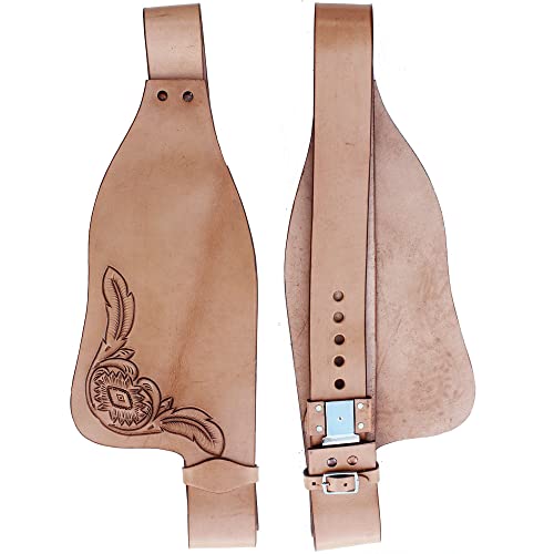 WILD RACE Horse Western Ersatz-Sattelschutzbleche für Erwachsene aus echtem Leder/Horse Western Adult Genuine Leather Replacement Saddle Fenders (Stil-05 (Style-05)) von WILD RACE