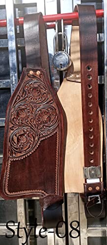 WILD RACE Horse Western Ersatz-Sattelschutzbleche für Erwachsene aus echtem Leder/Horse Western Adult Genuine Leather Replacement Saddle Fenders (Stil-08 (Style-08)) von WILD RACE