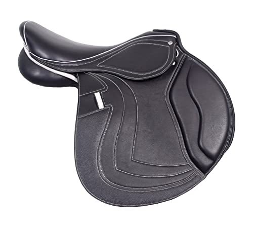 WILD RACE Leder-Springen/Close Contact, Double Flap Changeable Gulets Saddle, Leather Jumping/Close Contact, Double Flap Changeable Gullets Saddle (18") von WILD RACE