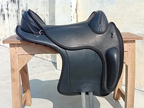 WILD RACE Neuer Bareback-Pferdesattel aus Leder/New Bareback Leather Horse Saddle (16 inch, Black) von WILD RACE