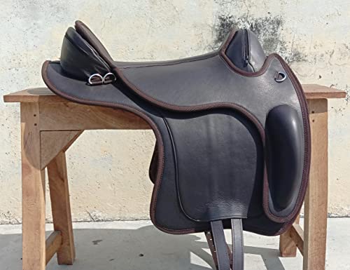 WILD RACE Neuer Bareback-Pferdesattel aus Leder/New Bareback Leather Horse Saddle (16 inch, Brown) von WILD RACE