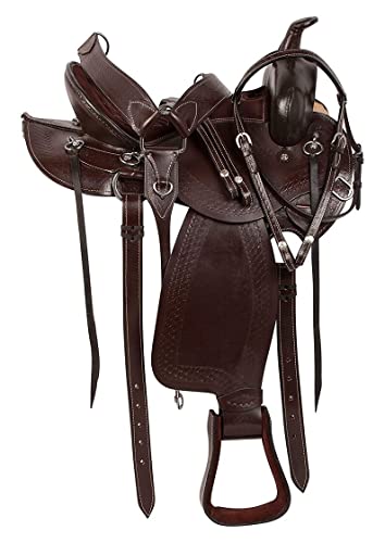 WILD RACE Rough Out Westernleder A Fork Wade Tree Roping Ranch Sattel/Rough Out Western Leather A Fork Wade Tree Roping Ranch Saddle (16") von WILD RACE