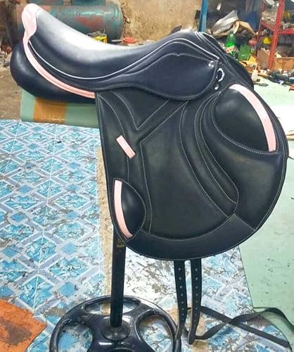 WILD RACE Spring-/Nahkontakt-Leder, austauschbarer Monoflap-Schlauchsattel., / Leather Jumping/Close Contact, Monoflap Changeable Gullets Saddle (18") von WILD RACE