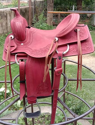 WILD RACE Western Naturleder Strip Down Roper Ranch Cutter Sattel/Western Natural Leather Strip Down Roper Ranch Cutter Saddle (14") von WILD RACE