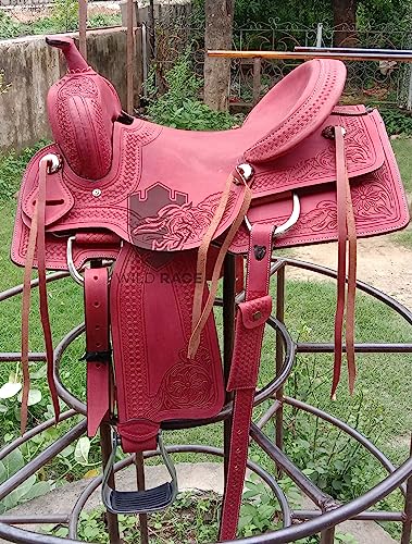 WILD RACE Western Naturleder Strip Down Roper Ranch Cutter Sattel/Western Natural Leather Strip Down Roper Ranch Cutter Saddle (15") von WILD RACE