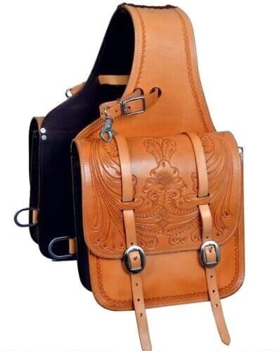WILD RACE Western-Satteltasche aus Pferdeleder, strapazierfähig, für traditionelle Trail-Fahrten | Satteltasche | Pferdesatteltasche | Western-Satteltasche | Ledersatteltaschen für Pferde (STYLE-16) von WILD RACE