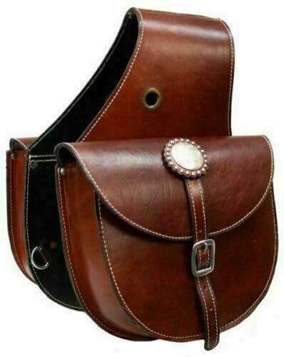 WILD RACE Western-Satteltasche aus Pferdeleder, strapazierfähig, für traditionelle Trail-Fahrten | Satteltasche | Pferdesatteltasche | Western-Satteltasche | Ledersatteltaschen für Pferde (STYLE-27) von WILD RACE