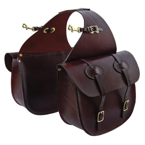 WILD RACE Western-Satteltasche aus Pferdeleder, strapazierfähig, für traditionelle Trail-Fahrten | Satteltasche | Pferdesatteltasche | Western-Satteltasche | Ledersatteltaschen für Pferde (STYLE-28) von WILD RACE