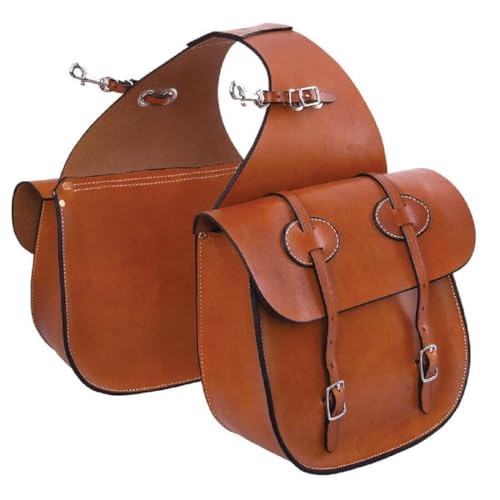 WILD RACE Western-Satteltasche aus Pferdeleder, strapazierfähig, für traditionelle Trail-Fahrten | Satteltasche | Pferdesatteltasche | Western-Satteltasche | Ledersatteltaschen für Pferde (STYLE-29) von WILD RACE