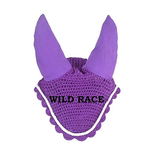 WILDRACE Pferde-Fliegenschleier/Ohrhaube/Maske/Netz/Häkeln, Violett von WILD RACE