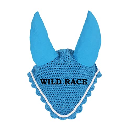 WILDRACE Pferde-Fliegenschleier/Ohrhaube/Maske/Netz/Häkeln (voll, türkis) von WILD RACE