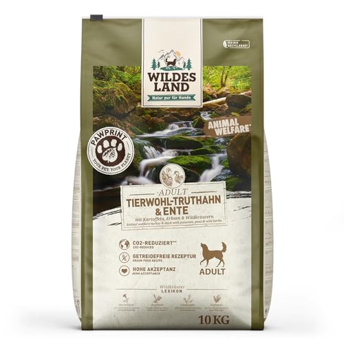 Wildes Land Pawprint - Animal Welfare - 10 kg - Tierwohl-Truthahn & Ente mit Kartoffeln, Erbsen & Wildkräutern Wildes Land Pawprint - Animal Welfare - 10 kg - Tierwohl-Truthahn & Ente mit Kartoffeln, Erbsen & Wildkräutern von WILDES LAND