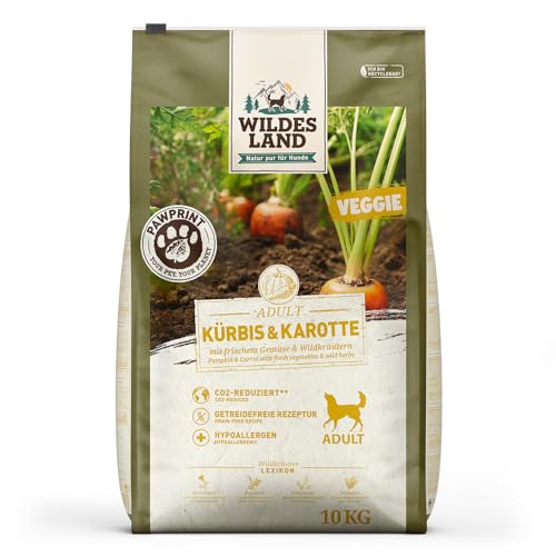 Wildes Land Pawprint - Veggie - 10 kg - Kürbis & Karotte mit frischem Gemüse & Wildkräutern von WILDES LAND