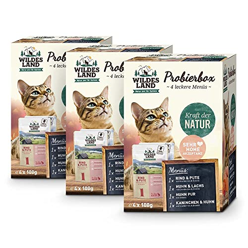 WILDES LAND 4er Pouch-Probierbox für Katzen WILDES LAND 4er Pouch-Probierbox für Katzen von WILDES LAND