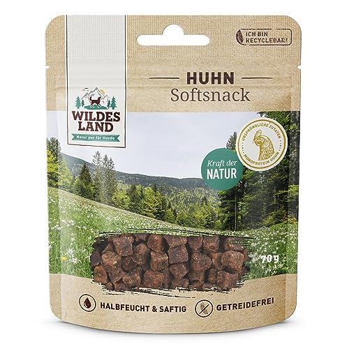WILDES LAND Hühnchen-Snack, weich, 70 g, 8 Stück von WILDES LAND