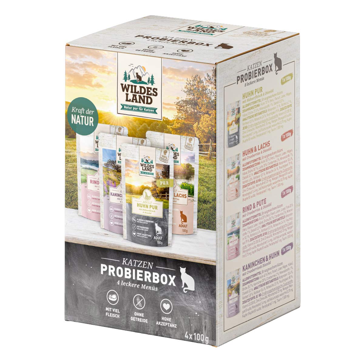Wildes Land 4er Pouch Probierbox 4x100 g Wildes Land 4er Pouch Probierbox 4x100 g von WILDES LAND