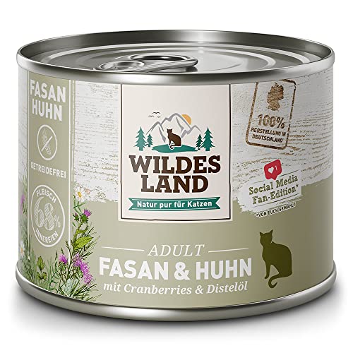 Wildes Land - Adult Fasan & Huhn - 6 x 200 g - Nassfutter - Katzenfutter von WILDES LAND