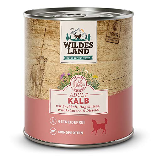 Wildes Land - Adult Kalb - 24 x 800 g - Nassfutter - Hundefutter von WILDES LAND