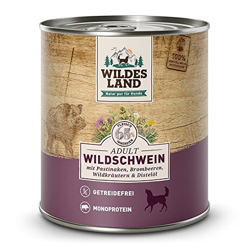 Wildes Land - Adult Wildschwein - 12 x 800 g - Nassfutter - Hundefutter von WILDES LAND