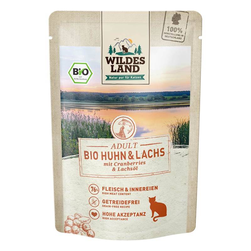 Wildes Land Bio Huhn und Lachs mit Cranberries 12x85 g von WILDES LAND