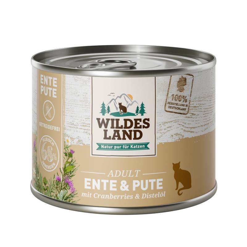Wildes Land Ente und Pute mit Cranberries 6x200 g von WILDES LAND