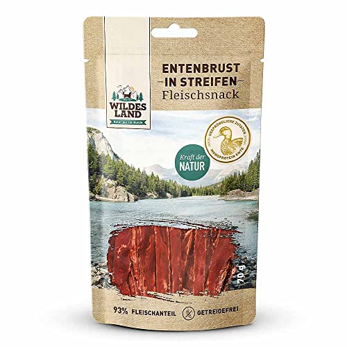 Wildes Land - Entenbrust in Streifen - 7 x 70 g - Hundesnack - Hundefutter - Getreidefrei Wildes Land - Entenbrust in Streifen - 7 x 70 g - Hundesnack - Hundefutter - Getreidefrei von WILDES LAND