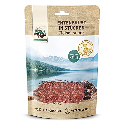 Wildes Land - Entenbrust in Stücken - 8 x 200 g - Hundesnack - Hundefutter - Getreidefrei von WILDES LAND