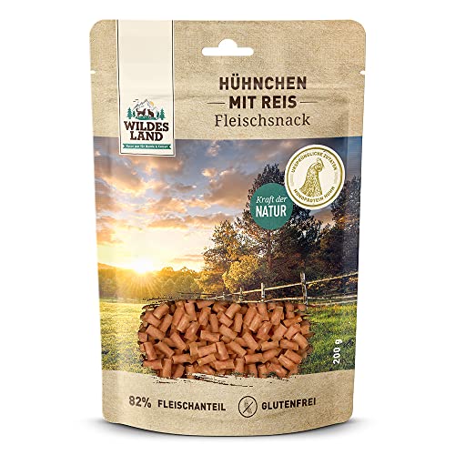 Wildes Land - Hühnchen mit Reis - 8 x 200 g - Hundesnack - Hundefutter - Getreidefrei von WILDES LAND