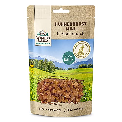 Wildes Land - Hühnerbrust Mini - 8 x 70 g - Hundesnack - Hundefutter - Getreidefrei von WILDES LAND