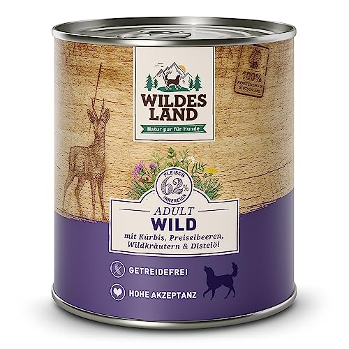 Wildes Land Hundefutter Nassfutter Wild 800g (1 x 800g) von WILDES LAND