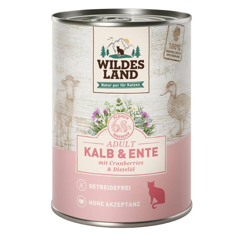 Wildes Land Kalb und Ente mit Cranberries 6x400 g von WILDES LAND